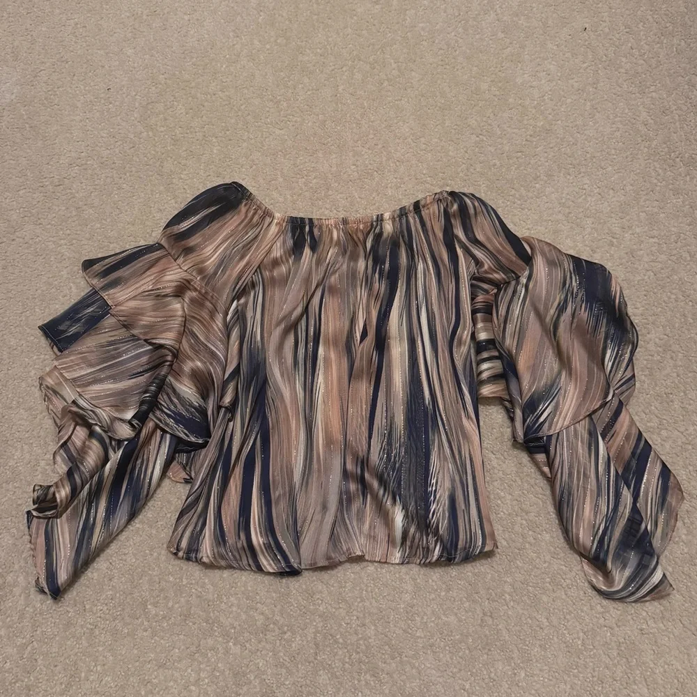Sheer Off the Shoulder Ruffle Top - Picture 2 of 2